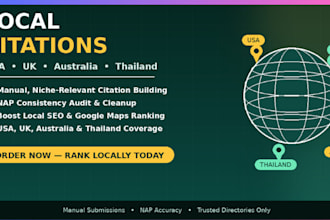 build local citations for usa, uk, australia and thailand
