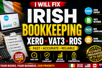 fix irish bookkeeping, xero, vat3, ros and bank reconciliation