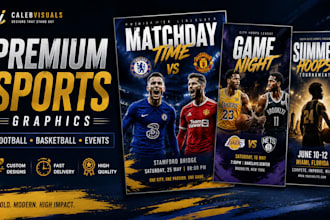 design premium sport flyer, basketball and football graphics