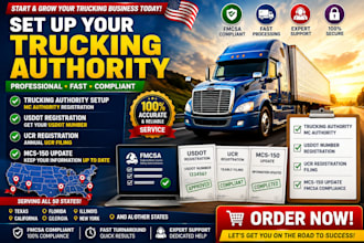 set up your trucking authority, usdot, ucr, and mcs150 update