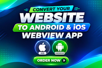 convert website to app, android app and ios webview app with push notifications