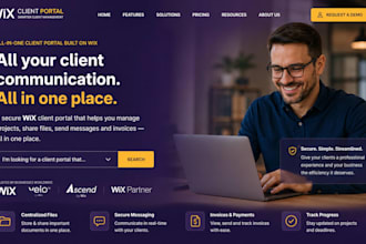 design wix client portal website customer dashboard communication portal website