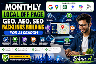 do monthly local off page, GEO, aeo,SEO backlinks for ai