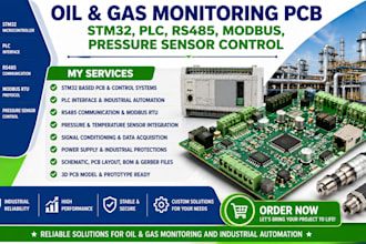 do oil gas monitoring pcb, stm32, plc, rs485, modbus, pressure sensor control