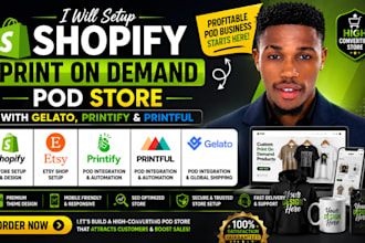 setup shopify print on demand pod store with gelato printify printful