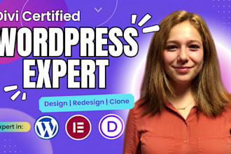design and develop a responsive divi wordpress website with woocommerce