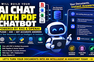 build an ai chat with PDF chatbot using rag and openai, langchain integration