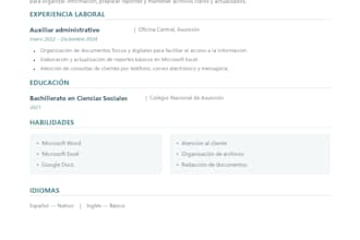 crear un currículum profesional en word y PDF