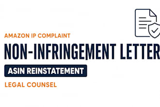 draft patent non infringement letter to fix ip complaints and reinstate listings