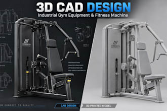 design industrial gym equipment fitness machine and exercise equipment in 3d cad