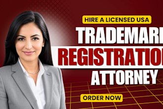 be US tm attorney for trademark and patent registration, office action, sou