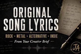 write original song lyrics for rock, metal and alternative