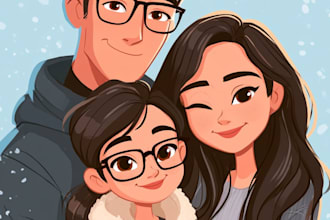create a disney cartoon illustration