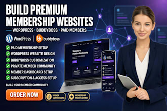 build or redesign wordpress paid membership  website customize buddyboss website