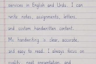 do neat urdu and english hand writing pages