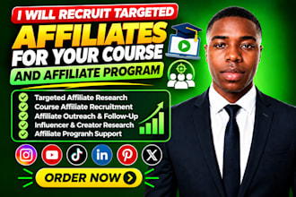 recruit targeted affiliates for your course and affiliate program