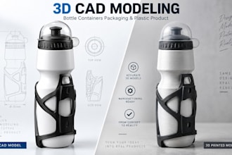 design bottle containers packaging and plastic product 3d cad modeling solidwork