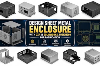 design sheet metal enclosure with dxf in solidworks, fusion360 for fabrication