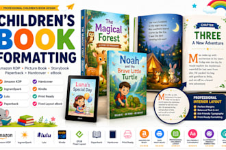 do children book formatting, kid books design for amazon kdp