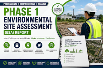 prepare a professional phase 1 environmental site assessment esa report
