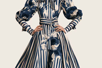 draw a professional fashion illustration
