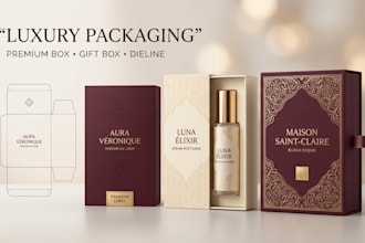design luxury product box packaging, gift box, mock up box and premium packaging