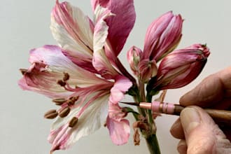 paint watercolor flowers and botanical illustrations