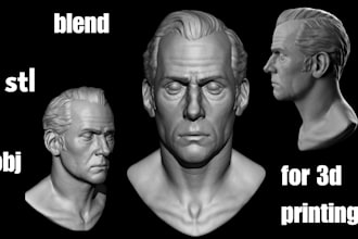 custom 3d head 3d bust 3d sculpture figurine potrait 3d head figure 3d face stl