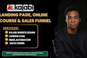 design kajabi website, landing page, online course, sales funnel