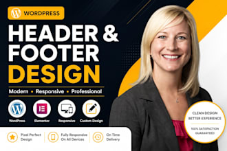 design or fix a responsive wordpress header and footer