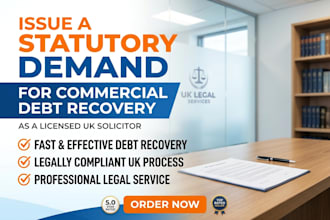 issue a statutory demand for commercial debt recovery as a UK solicitor