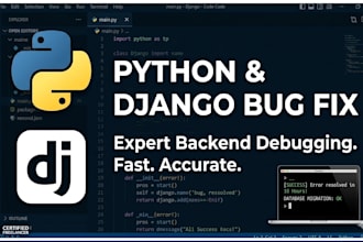 fix python errors and debug django backend code in 10 hours