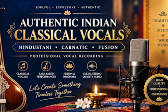 record authentic hindustani, carnatic classical and fusion vocals