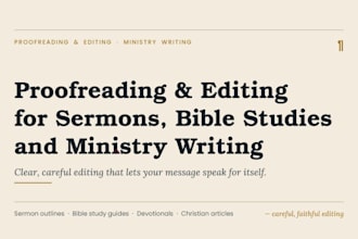 proofread and edit your christian or ministry content