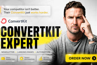setup convertkit newsletter email template kit landing page automation expert