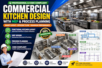 commercial kitchen design with mep and process planning
