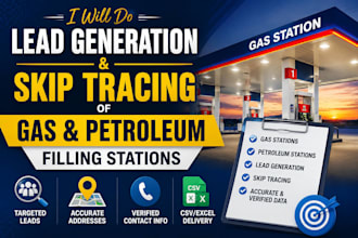 do skip tracing of gas and petroleum filling stations and lead generation