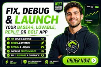 debug base44 expert, lovable, replit bolt app