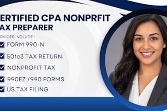 prepare and file irs form 990, 990ez tax return for 501c3 nonprofit as a CPA