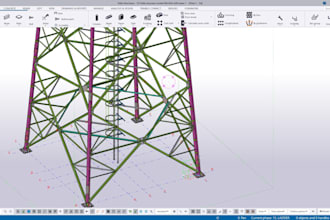 create telecom tower ga, shop drawings and 3d model in tekla