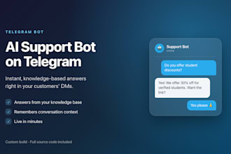 create an ai customer support bot for telegram or discord
