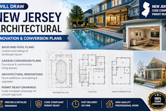 draw new jersey architectural renovation backyard pool garage conversion plans