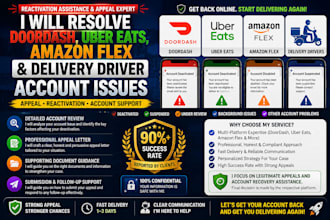 reactivate spark driver, uber eats and amazon flex, doordash account issues