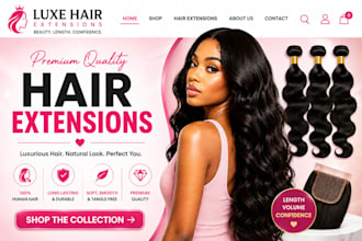 design beauty hair extention website hair extention shopify website in 24 hours