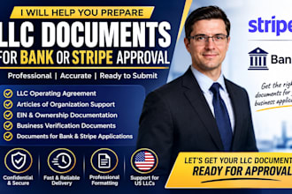 help you prepare llc documents for bank or stripe approval