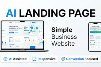 design an ai assisted landing page or simple business website