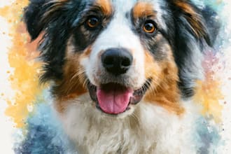 create a custom watercolor pet portrait or pet painting