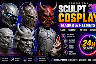 sculpt 3d mask 3d helmet cosplay mask cosplay armor 3d paint and paint mask