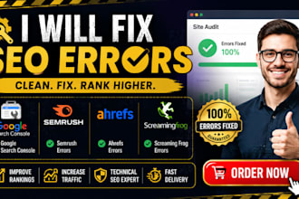 fix google search console, semrush, ahref and screaming frog errors