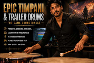 record epic timpani and trailer drums for game soundtracks and epic timpani